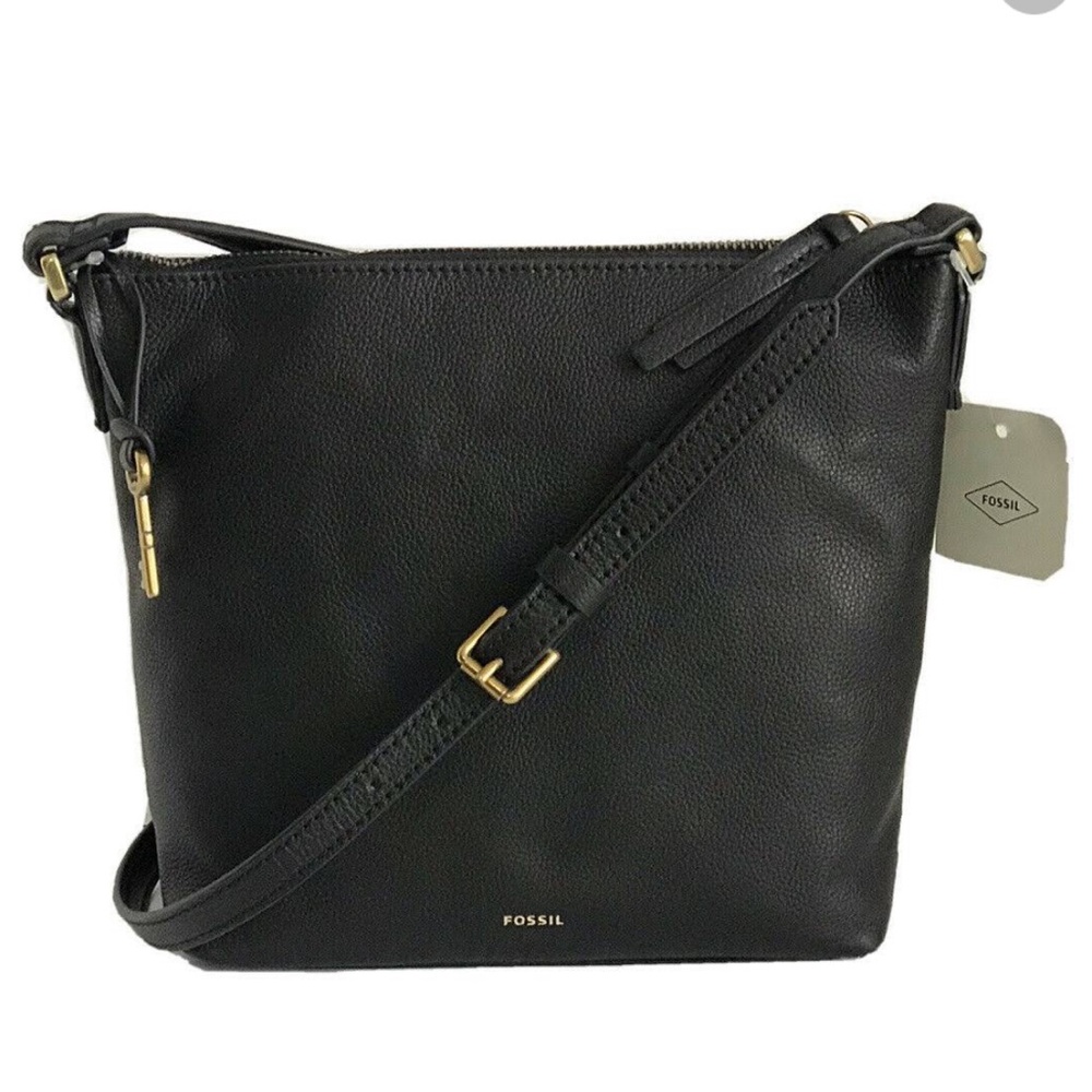 NWT Black Fossil long crossbody purse